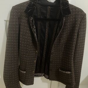 Elle Tahari Elegant Brown Tweed Women's Jacket